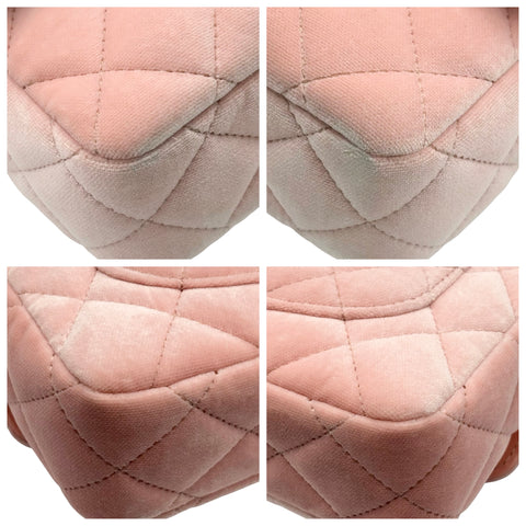 【中古】 CHANEL シャネル MINI MATELASSE ミニマトラッセ チェーンショルダーバッグ ICチップ(2021年~) ピンク ベルベット×レザー 中古 USED バッグ
