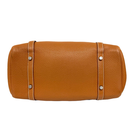 【中古】 Hermes エルメス PURSANGLE 35 ピュールサングル35 ハンドバッグ J口L(2008年) ゴールド トリヨンクレマンス　キャンバス 中古 USED バッグ