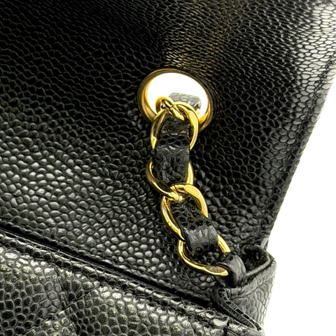 【中古】CHANEL シャネル MATELASSE CHAIN SHOULDER BAG マトラッセ  チェーンショルダーバッグ  12番台(2008‐2009年) ブラック キャビアスキン 中古 USED バッグ