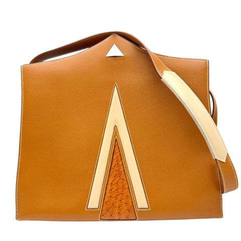 【中古】 Hermes エルメス VINTAGE TOTE BAG ヴィンテージ トートバッグ トートバッグ 〇T刻 (1990年) ゴールド/ベージュ エプソン/スイフト/オストリッチ 中古 USED バッグ