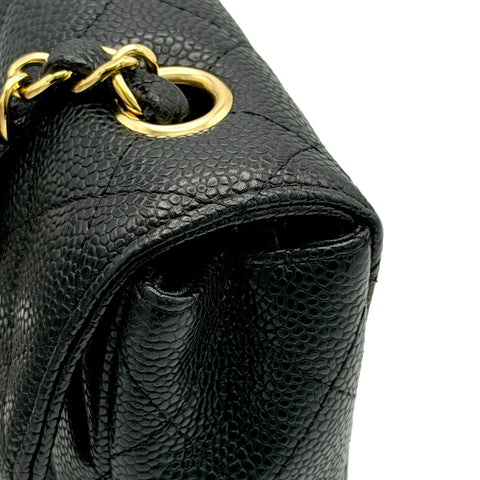 【中古】CHANEL シャネル MATELASSE CHAIN SHOULDER BAG マトラッセ  チェーンショルダーバッグ  12番台(2008‐2009年) ブラック キャビアスキン 中古 USED バッグ