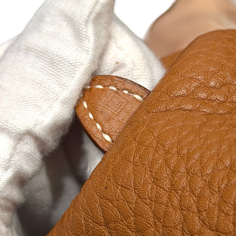 【中古】 Hermes エルメス PURSANGLE 35 ピュールサングル35 ハンドバッグ J口L(2008年) ゴールド トリヨンクレマンス　キャンバス 中古 USED バッグ