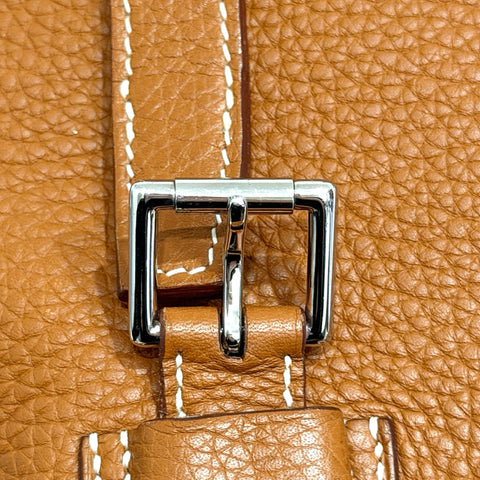 【中古】 Hermes エルメス PURSANGLE 35 ピュールサングル35 ハンドバッグ J口L(2008年) ゴールド トリヨンクレマンス　キャンバス 中古 USED バッグ