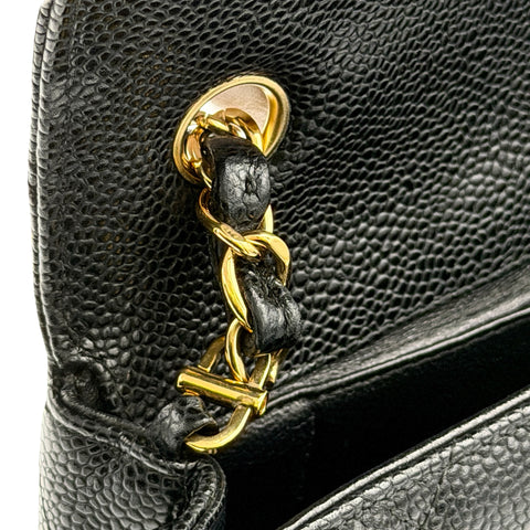 【中古】CHANEL シャネル MATELASSE CHAIN SHOULDER BAG マトラッセ  チェーンショルダーバッグ  12番台(2008‐2009年) ブラック キャビアスキン 中古 USED バッグ