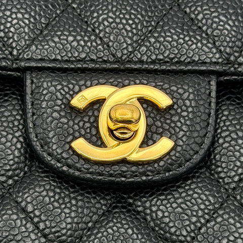 【中古】CHANEL シャネル MATELASSE CHAIN SHOULDER BAG マトラッセ  チェーンショルダーバッグ  12番台(2008‐2009年) ブラック キャビアスキン 中古 USED バッグ