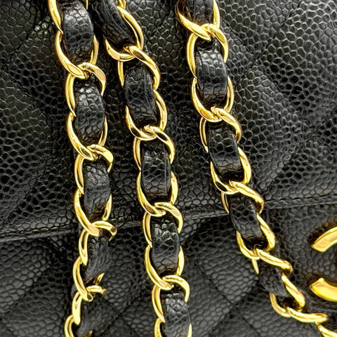 【中古】CHANEL シャネル MATELASSE CHAIN SHOULDER BAG マトラッセ  チェーンショルダーバッグ  12番台(2008‐2009年) ブラック キャビアスキン 中古 USED バッグ