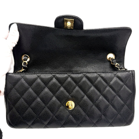【中古】CHANEL シャネル MATELASSE CHAIN SHOULDER BAG マトラッセ  チェーンショルダーバッグ  12番台(2008‐2009年) ブラック キャビアスキン 中古 USED バッグ