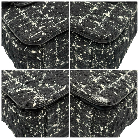 【美品】 Christian Dior クリスチャン ディオール JOLLY MINI ジョリー トップハンドルバッグ スモール ショルダーバッグ ブラック ツイード 美品 USED バッグ