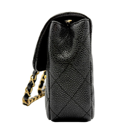 【中古】CHANEL シャネル MATELASSE CHAIN SHOULDER BAG マトラッセ  チェーンショルダーバッグ  12番台(2008‐2009年) ブラック キャビアスキン 中古 USED バッグ