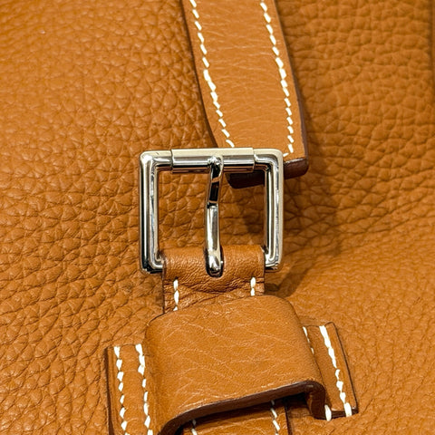 【中古】 Hermes エルメス PURSANGLE 35 ピュールサングル35 ハンドバッグ J口L(2008年) ゴールド トリヨンクレマンス　キャンバス 中古 USED バッグ