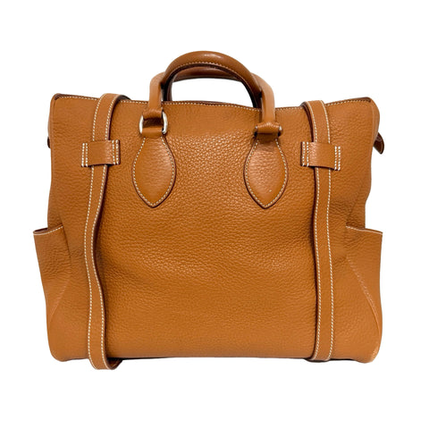 【中古】 Hermes エルメス PURSANGLE 35 ピュールサングル35 ハンドバッグ J口L(2008年) ゴールド トリヨンクレマンス　キャンバス 中古 USED バッグ