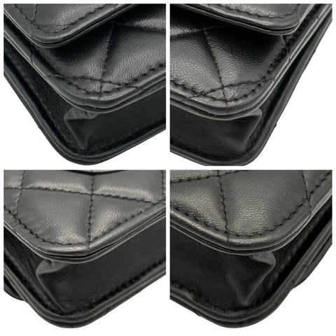 【中古】 CHANEL シャネル CHAIN WALLET チェーンウォレット ショルダーバッグ 31番台(2021年) ブラック キャビアスキン 美品 USED バッグ