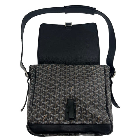 【中古】 GOYARD ゴヤール GRAN BLUE MM グランブルーＭＭ ショルダーバッグ ブラック PVC×レザー 中古 USED バッグ