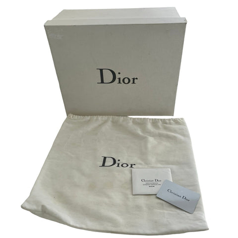 【中古】Christian Dior クリスチャン ディオール LADY DIOR MM レディデイオール MM ハンドバッグ **-**-1016(2006年) ブラック ラムスキン 中古 BLACK LAMBSKIN USED バッグ