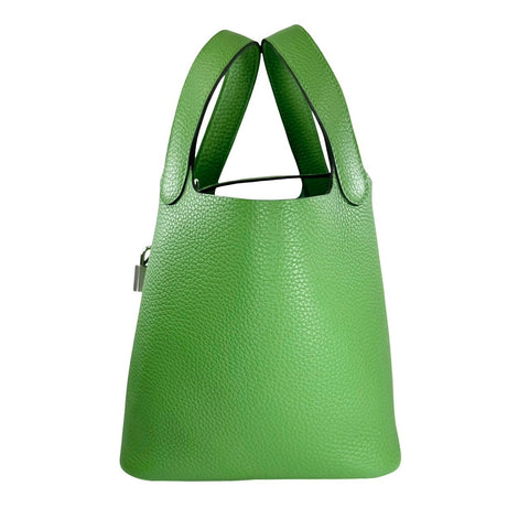 [Brand new] Hermès Picotin Lock PM Vert Yucca Taurillon Clemence Silver hardware B engraved (2023) Brand bag Handbag Bag New Women's (HERMES, PICOTIN LOCK PM, VERT YUCCA, Taurillon Clemence, silver, handbag, new)