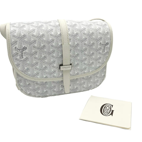 【中古】 GOYARD ゴヤール Belvedere Bag PM ベルヴェデーレPM ショルダーバッグ  ホワイト キャンバス/トリヨンレザー 中古 WHITE CANVAS/LEATHER USED バッグ