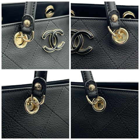 【中古】 CHANEL シャネル 2WAY TOTE BAG 2WAY トートバッグ 27番台(2018~2019年) ブラック ブルスキン BLACK BULLSKIN USED バッグ レディース