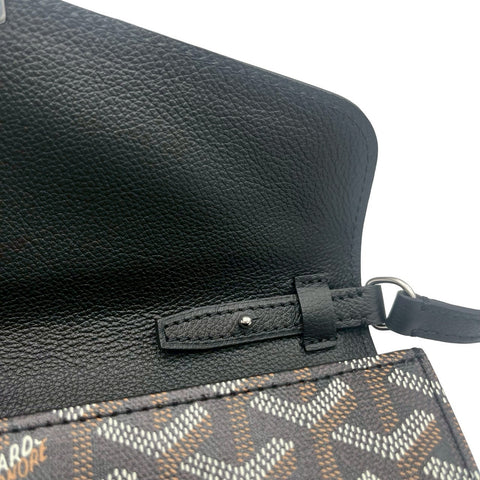 【美品】 GOYARD ゴヤール Chypre Wallet-Pouch シープルポーチウォレット ショルダーバッグ ブラック PVC×レザー 中古 USED バッグ