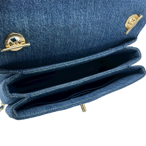 【中古】 CHANEL シャネル DENIM HANDLEBAG デニムハンドルバッグ ショルダーバッグ 25番台(2017-2018年) ブルー デニム 中古 USED バッグ