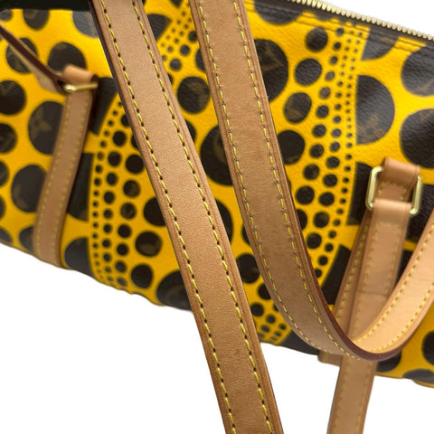 【美品】 LOUIS VUITTON ルイ・ヴィトン PAPILLON×草間 弥生 パピヨン30 パンプキンドット ハンドバッグ MB3152(2012年) イエロー PVC×レザー 中古 USED バッグ