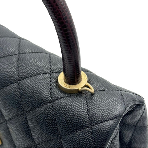 【中古】 CHANEL シャネル マトラッセ ココハンドル 2way ショルダーバッグ ブラック キャビアスキン ブラック系 ゴールド金具 29番台(2020年) ブランドバッグ ハンドバッグ 中古品 (CHANEL,materasse,cocohandle,black,caviaskin,gold,handbag,shourderbag,used)