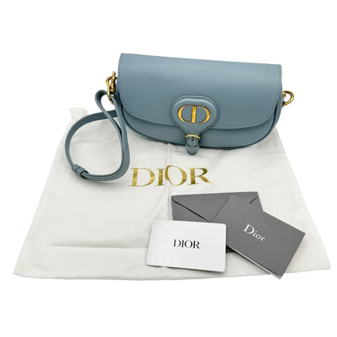 【中古】 Christian Dior クリスチャン ディオール BOBBY  ボビー イーストウエスト ショルダーバッグ ICチップ(2021年～) ブルー系 カーフスキン 中古 USED バッグ