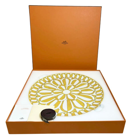 [Brand new, unused] Hermes Tart Platter "Soleil d Hermes" 32cm Dish Tableware Plate Present Celebration Birthday Gift