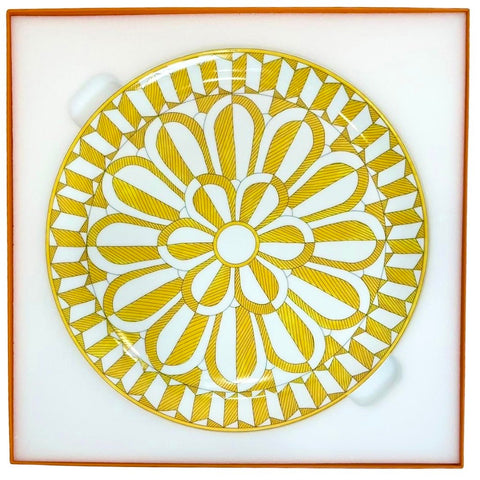 [Brand new, unused] Hermes Tart Platter "Soleil d Hermes" 32cm Dish Tableware Plate Present Celebration Birthday Gift