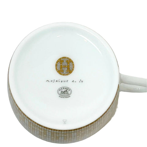 [Brand new, unused] Hermes MOSAIQUE AU24 cup and saucer set, porcelain cup, Hermes cup, tableware, present, gift