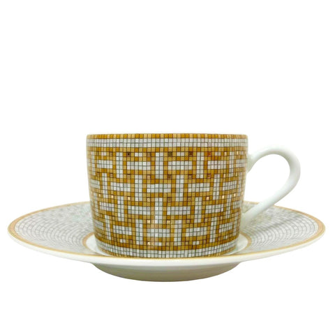 [Brand new, unused] Hermes MOSAIQUE AU24 cup and saucer set, porcelain cup, Hermes cup, tableware, present, gift