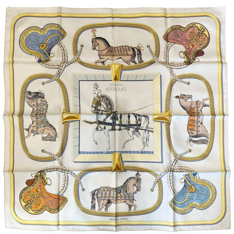 [Brand new, unused] Hermes SCARF Carre 90 "Grand Apara" H001364S45 100% silk, women's, gift, present