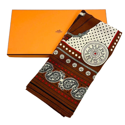 [Brand new, unused] Hermes Carre Geant "Zouave and Dragon Bandana" H244048S04 2023 Fall/Winter Collection Scarf SCARF Large 140cm Cashmere Silk Women's Present Gift