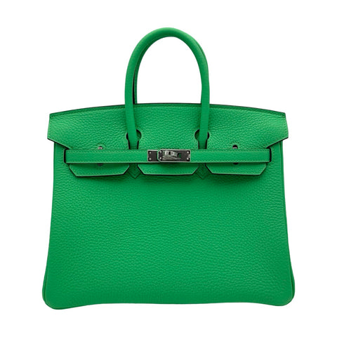 [Brand new] Hermès Birkin 25 Vert Comics Green Togo Silver hardware W engraved (2024) Brand bag Handbag Bag New Women's (HERMES, BIRKIN25, vert comics, Togo, silver, handbag, new)