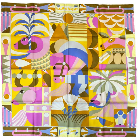 [Brand new, unused] Hermès SCARF Carré 90 "Parade en Fanfare" H004006S02 100% silk Women's gift present