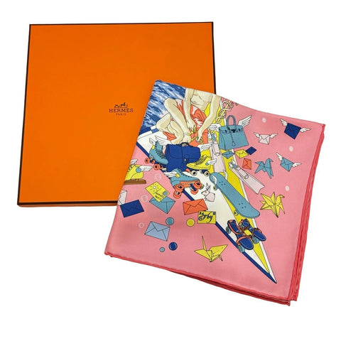 [Brand new, never used] Hermès SCARF Carré 90 "Hermes Flagship" H004091S02 100% silk, for women, gift, present