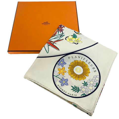 【新品未使用】 Hermes エルメス SCARF スカーフ カレ90 《プラニフルール》 H003965S16 シルク100％　レディース ギフト プレゼント