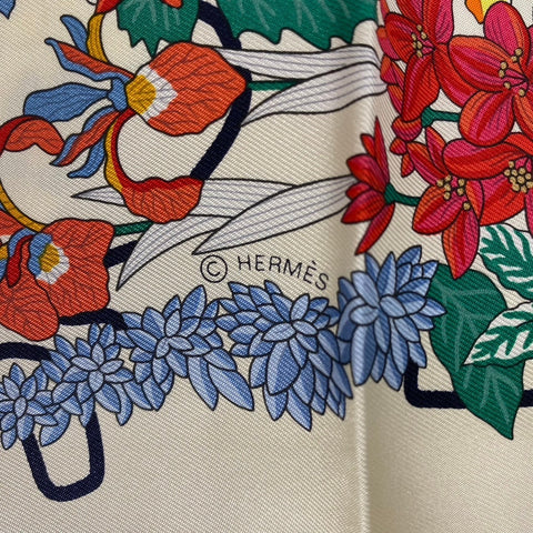 【新品未使用】 Hermes エルメス SCARF スカーフ カレ90 《プラニフルール》 H003965S16 シルク100％　レディース ギフト プレゼント