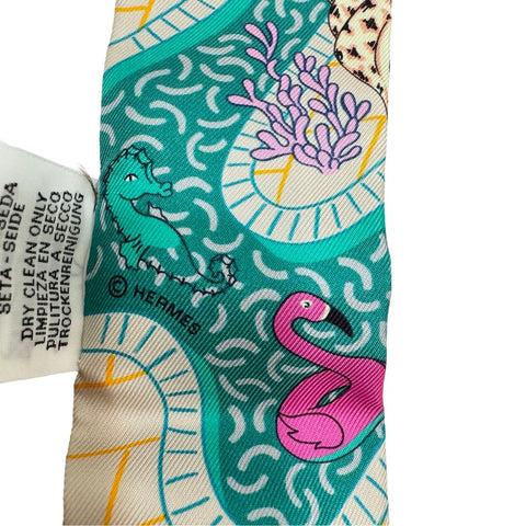 [Brand new, unused] Hermes TWILLY "Splash Park" H063806S08 100% silk, women's, present, gift