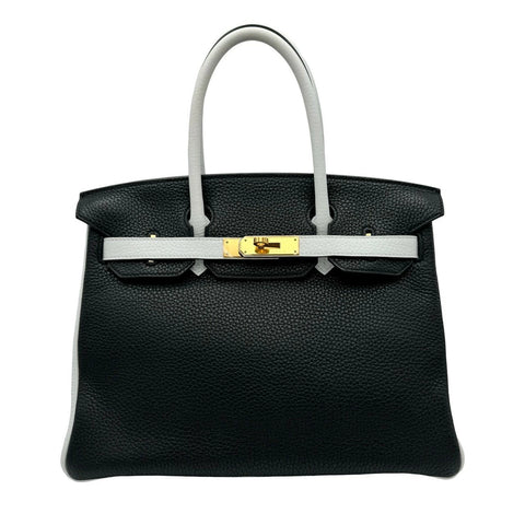 【中古】 Hermes エルメス  バーキン30 ブラック ホワイト トリヨン クレマンス ゴールド金具 C刻(2018年) ブランドバッグ ハンドバッグ バッグ  中古品 レディース (HERMES,BIRKIN30,BLACK×WHITE,Taurillon Clemence,gold,handbag,used)