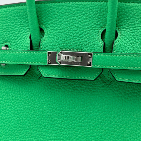 [Brand new] Hermès Birkin 25 Vert Comics Green Togo Silver hardware W engraved (2024) Brand bag Handbag Bag New Women's (HERMES, BIRKIN25, vert comics, Togo, silver, handbag, new)