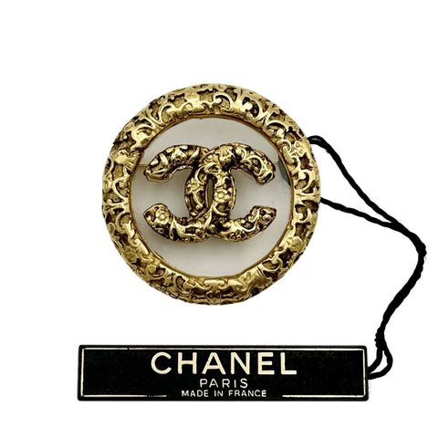 [Used] CHANEL Cocomark lava circle brooch GP gold hardware 93A (1993) Brand accessory brooch Used (CHANEL, cocomark, lava, circle, brooch, gold, used)