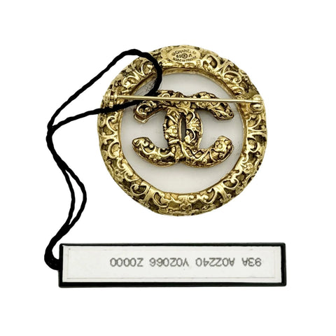 [Used] CHANEL Cocomark lava circle brooch GP gold hardware 93A (1993) Brand accessory brooch Used (CHANEL, cocomark, lava, circle, brooch, gold, used)