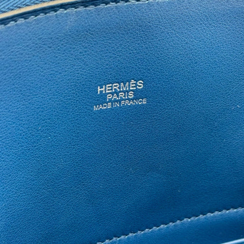 【中古】 Hermes エルメス  ボリード31  ブルー系 トリヨン クレマンス シルバー金具 D刻(2019年) ブランドバッグ ショルダーバッグ ハンドバッグ 中古品 (HERMES,BOLIDE31,Blue zellige,Taurillon Clemence,silver,shoulder bag,hand bag,used)