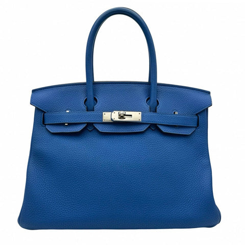 [Used] Hermès Birkin 30 Blue hydra Togo Silver hardware C engraved (2018) Brand bag Handbag Bag Used Women's (HERMES, BIRKIN30, Blue hydra, Togo, silver, handbag, used)