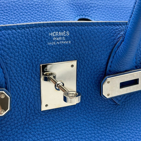 【中古】 Hermes エルメス  バーキン30 ブルーイドラ トゴ シルバー金具 C刻(2018年) ブランドバッグ ハンドバッグ バッグ  中古品 レディース (HERMES,BIRKIN30,Blue hydra,Togo,silver,handbag,used)