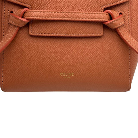 [Used] CELINE Nano Belt Bag Gold Hardware Orange 2way Handbag Shoulder Bag Used (CELINE, nano, beltbag, gold, orange, 2way, handbag, shourderbag, used)