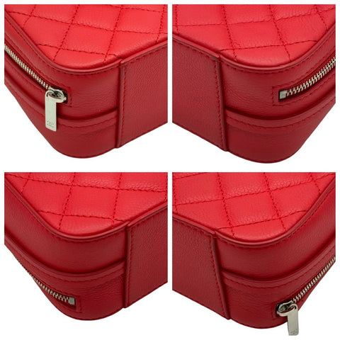 [Used] CHANEL CC Square Chain Camera Bag Red Caviar Skin Red Silver Hardware 24th Series (2017) Brand Bag Shoulder Bag Used (CHANEL, cc, square, red, caviaskin, silver, chain, shourderbag, used)