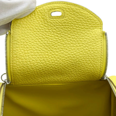 [Brand new] Hermès Mini Lindy Limoncello Yellow Taurillon Clemence Silver hardware B engraved (2023) Brand bag Shoulder bag Handbag New (HERMES,MINILINDY,Limon chello,Taurillon Clemence,silver,shoulder bag,hand bag,New)