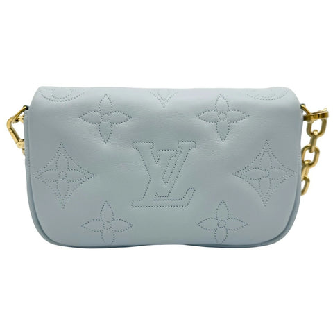 【中古】 LOUIS VUITTON ルイヴィトン バブルグラム ウォレットオン ストラップ カーフレザー ショルダーバッグ ゴールド金具 ICチップ M81399 ブランドバッグ 中古品 (LOUIS VUITTON,bubblegram,walleton,strap,blue glaciere,calfleather,gold,,shourderbag,used)