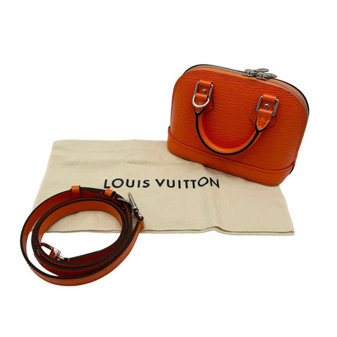 【中古】 LOUIS VUITTON ルイヴィトン エピ ナノアルマ レザー 2way ショルダーバッグ シルバー金具 ICチップ M82404 ブランドバッグ 中古品 (LOUIS VUITTON,epileather,orange,strap,silver,shourderbag,handbag,used)